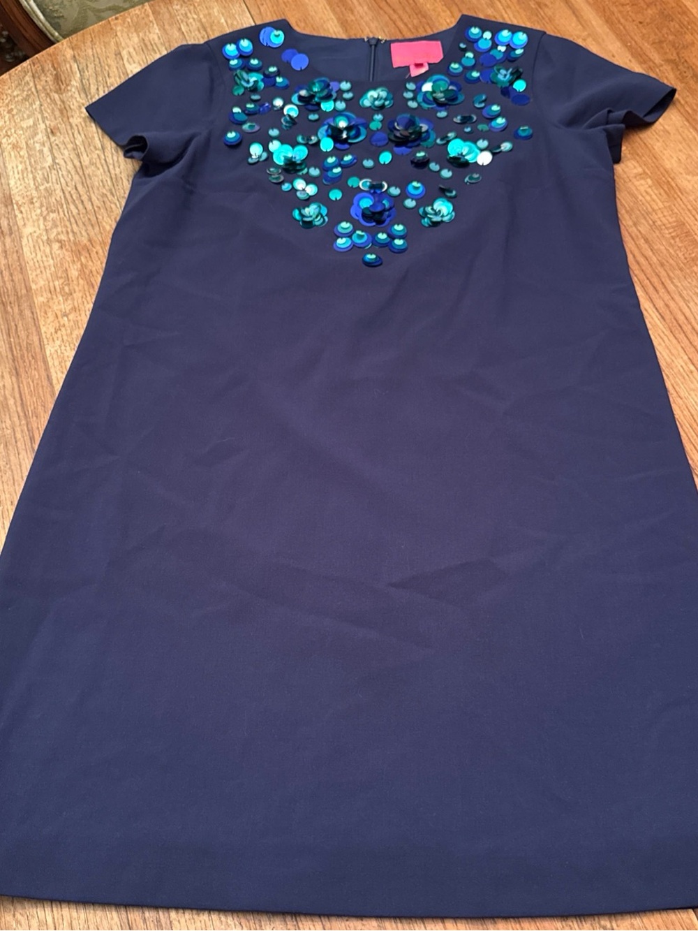 Lilly Pulitzer Navy Mini Dress with Blue and Teal Sequin Embellishment